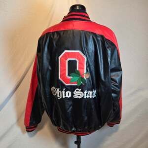 Steve & Barry's Ohio State Buckeyes Faux Leather Varsity Jacket Mens Large OSU